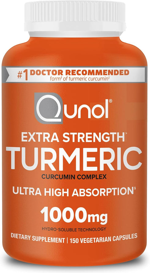 Qunol Turmeric Curcumin Supplement, 1000mg Turmeric with Ultra High Absorption, Joint Support, Extra Strength, 150