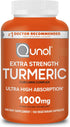 Qunol Turmeric Curcumin Supplement, 1000mg Turmeric with Ultra High Absorption, Joint Support, Extra Strength, 150