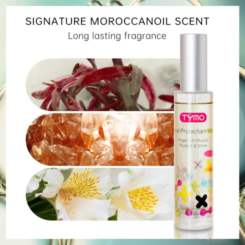 TYMO Heat Protectant Spray with Argan Oil, Lightweight Hair Protection for All Hair Types