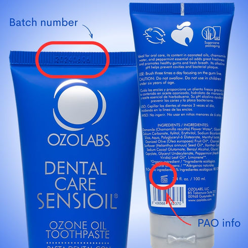 OZOLABS Ozonated 3.4 oz Olive Oil Toothpaste Fluoride-Free, Gentle Whitening with Baking Soda & Xylitol, Organic