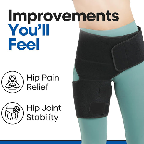 Hip Brace Thigh Compression Sleeve for Sciatica Pain Relief, Hamstring & Groin Compression Sleeve Wrap