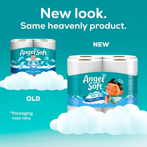 Angel Soft Toilet Paper, 8 Mega Rolls = 32 Regular Rolls, Soft and Strong, Fresh Linen Scented Tube