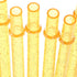 Dakoufish BPA-Free 12 Piece 11 Inch Reusable Clear Plastic Glitter Sparkle Drinking Straw with Cleaning Brush (6 Color)
