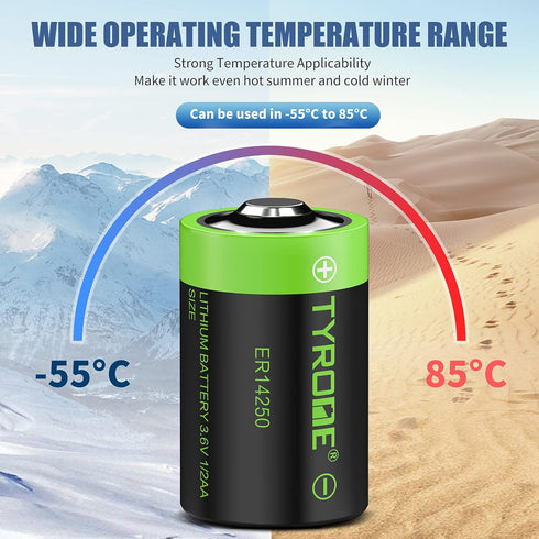 1/2 AA Size LS 14250 ER14250 3.6 Volt 1200 mAh Lithium Batteries, 4 Pack, Compatible with Dogwatch Collar