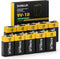 SONLUK 9V Batteries 10 Pack Carbon Zinc 6F22 Square 9 Volt Battery for