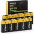 SONLUK 9V Batteries 10 Pack Carbon Zinc 6F22 Square 9 Volt Battery for