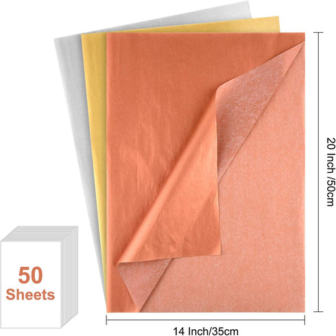 MIAHART 50 Sheets Tissue Paper Bulk, 20X14 Inch Metallic Gift Wrap Paper for Wedding, Birthday Party Favor Decor, DIY