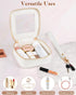 Clear Makeup Bag, Mini Small Cosmetic Bag for Purse, Cute Leather Makeup Pouch, White Mini