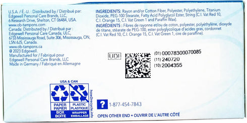 o.b. Pro Comfort Applicator Free Digital Tampons - Regular Absorbency, 40 Count