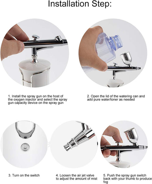 Professional Oxygen Facial Machine,Water Oxygen Sprayer,Portable Handheld Face Skin Moisturizing Nanos Spray Airbrush