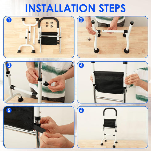 Tcwhniev Stand Assist, Mobility Standing Aid Rail, Adjustable Height Senior Mobility Standing Aid Rail, Nonslip Support