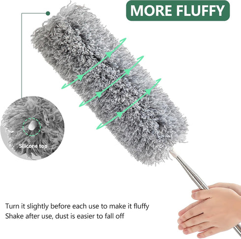 SetSail Extra-Long 100-inch Dusters with Bendable Microfiber Head for Cleaning High Ceilings, Furniture