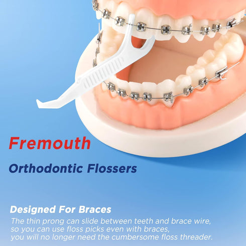 Orthodontic Flossers for Braces - Individually Wrapped Dental Floss Picks, 75 Count (Pack of 1)