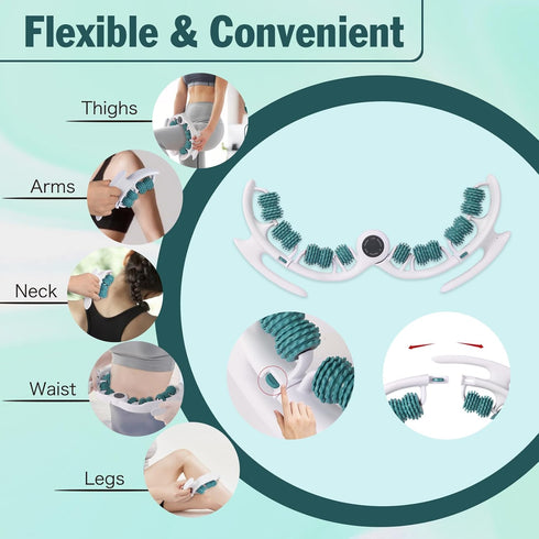 Qkiky Cellulite Massage Tool Cellulite Roller for Legs/Thighs/Body, Lymphatic Drainage Massager Anti Cellulite Smooth