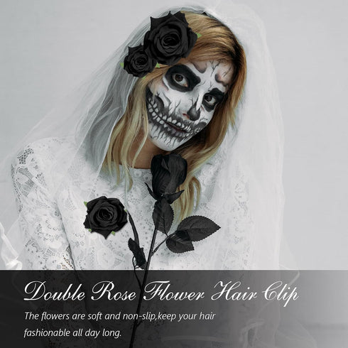 Waydress 12 Pieces Rose Flower Hair Clip Brooch Floral Clips Mexican Hair Pins Accessories for Women Mother Bridal
