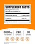 BulkSupplements.com L-Arginine 5000mg Capsules - Nitric Oxide Supplement, Gluten Free, 240 Capsules (Pack of 1)