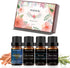 Set, 100% Set 4 10ml Sandalwood, Vetiver, Cinnamon and Rosemary Essential Oil Pure Diffuser Oil Gift for Massage, Soap