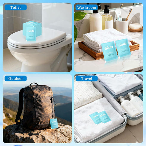 Pack 50) Flushable Wipes for Adults Individually Wrapped Unscented Wet Wipes Bulk Travel Size Toilet Wipes for Men