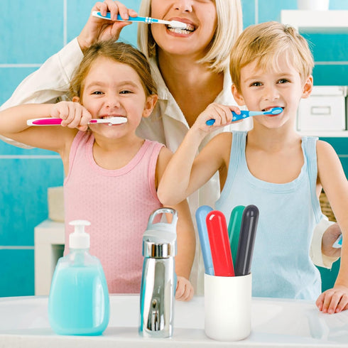 4 Pack Travel Toothbrush Cases, Portable Toothbrush Holder Container for Bathroom, School, Home, Camping