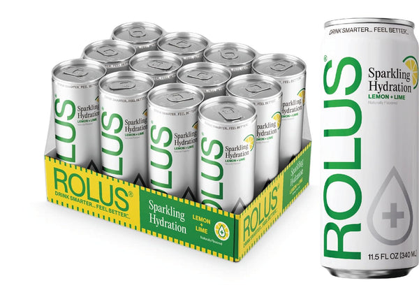ROLUS Sparkling Electrolyte Hydration, 11.5 oz (12 pack), 345mg Electrolytes, No Sugar, No