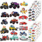 Monster Truck Temporary Tattoos, 180Pcs (20 sheets) for Kids Birthday Party Supplies, Various Vehicle Designs