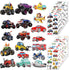 Monster Truck Temporary Tattoos, 180Pcs (20 sheets) for Kids Birthday Party Supplies, Various Vehicle Designs