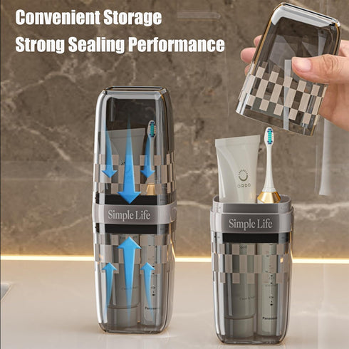 Travel Toothbrush Cup, Portable Holder with Cover for Bathroom, School, Business Trip