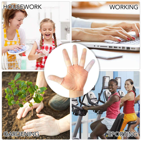 Silicone Finger Protectors for Women, 10 Pack Gel Finger Cots & Protectors for Cracked Tips & Arthritis Relief