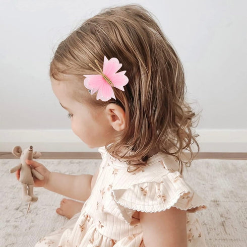 Oaoleer 10PCS Mini Butterfly Hair Clips, 2" Tulle Mesh Barrettes for Baby Girls Women Halloween Party