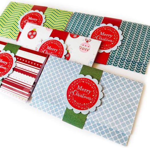 Set 5 Adore By Nat Christmas Holiday Gift Card or Money Holders - Merry Christmas Check Cash Envelopes