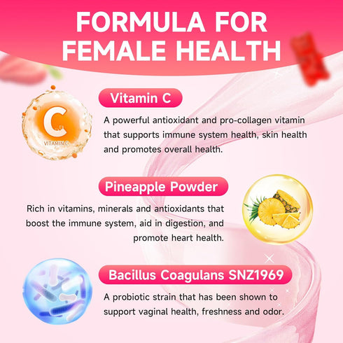 Gummies Gummies 60 Gummies Feminine Balance for Women, Premium Feminine Balance Support PH Balance & Vaginal Health