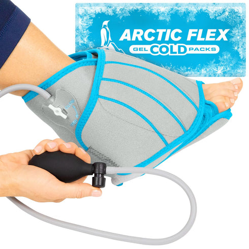 Vive Compression Ankle Ice Pack Wrap for Foot Pain Relief, Soft Cold Brace for Swelling, Sprains, Fractures