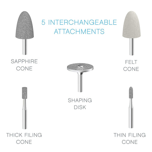 Pure Enrichment PureNails Express Cordless Manicure System, Portable Nail File with 5 Attachments for Travel & Home