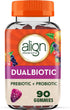 Align DualBiotic - Prebiotic + Probiotic for Women and Men, Digestive Support, Natural Fruit Flavors, 90 Gummies
