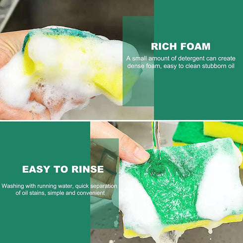 Individually Wrapped Kitchen Dishwashing Sponges, Non-Scratch Scouring Pad, Odor-Free Wipes for Household Cleaning, 40