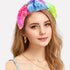 XIMA 3 PCS Sequin Headbands for Women and Girls, Neon Rainbow Sparkle Statement Top Knot Holiday Hair Accessories