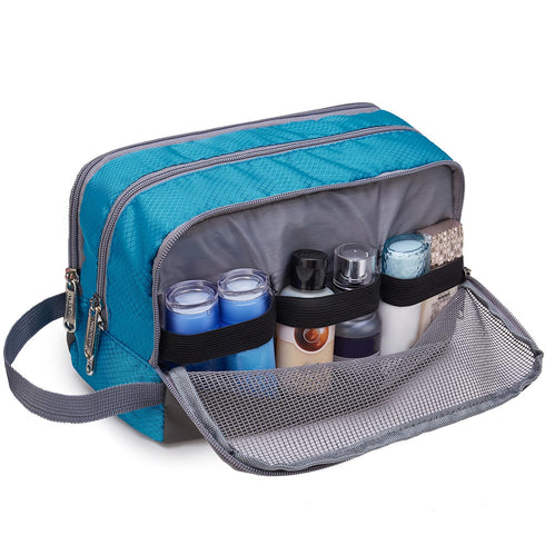 Toiletry Bag for Men - Hanging Dopp Kit, Water Resistant Shaving Bag, Small for Traveling (Blue)