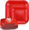 RXLWYUNLAE 30 Pcs Square Paper Plates-Red Party Disposable Dinnerware Plates, Birthday Wedding Anniversary