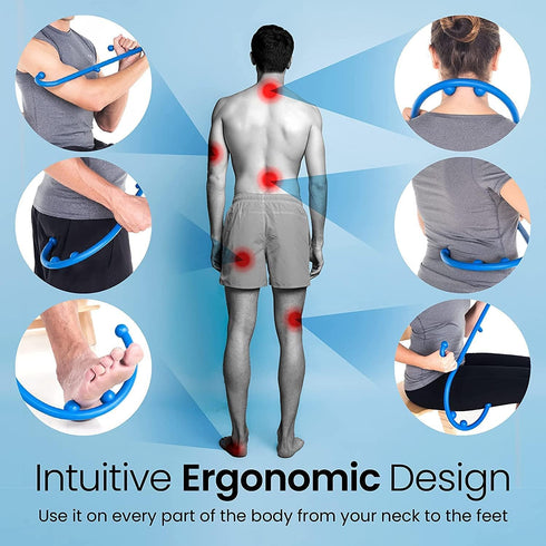Mount Plus MP005 Handheld Back Massager Tool | Neck Massager | Trigger Point Therapy for Fibromyalgia Pain Relief (1