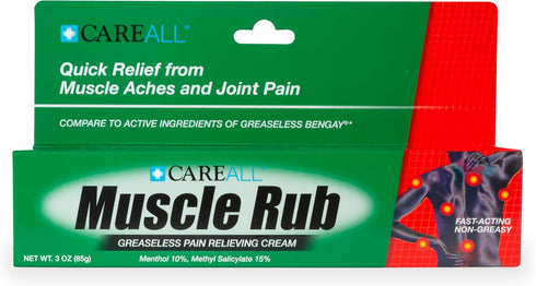 CareAll Muscle Rub Non-Greasy Cream 3.0 oz - Ultra Strength Relief from Minor Aches & Pains in Muscles & Joints