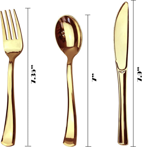 160 Piece Gold Plastic Silverware Set, Reusable & Recyclable, Elegant Cutlery for Weddings, Parties, 80 Forks, 40 Spoons