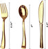 160 Piece Gold Plastic Silverware Set, Reusable & Recyclable, Elegant Cutlery for Weddings, Parties, 80 Forks, 40 Spoons
