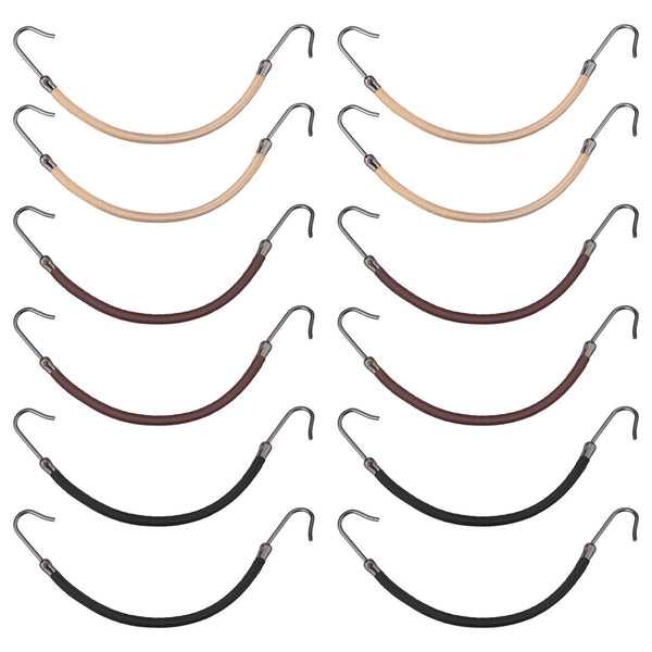 Hotop 15 Pieces Elastic Hook Hair Tie Styling Ponytail Holder Hooks for Curly Long Hair (Black, Brown, Blonde)