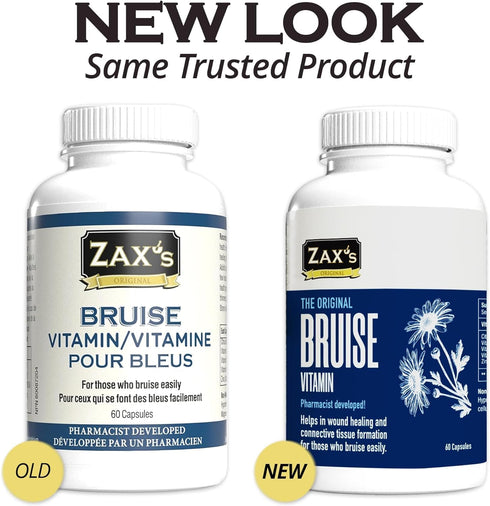 ZAX'S Bruise Vitamin, Pharmacist Developed Bruising Supplements, Zinc, Vitamin K, D3, 60 Caps