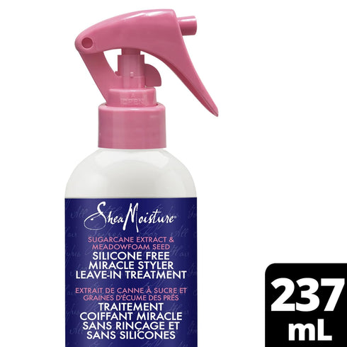 SheaMoisture Leave-In Treatment Conditioner for Dry Hair, Sugarcane Extract and Meadowfoam Seed, Silicone-Free 8 oz