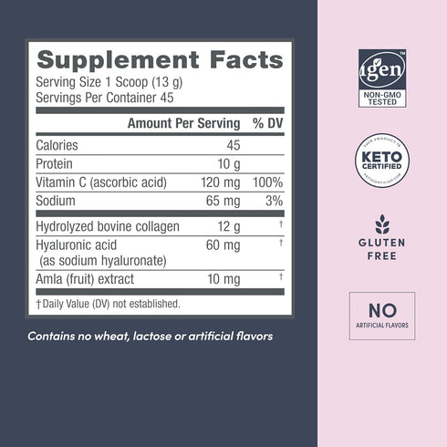 NeoCell Super Collagen Powder, Collagen Plus with Vitamin C & Hyaluronic Acid, Supports Healthy Hair, Skin & Nails, 12g