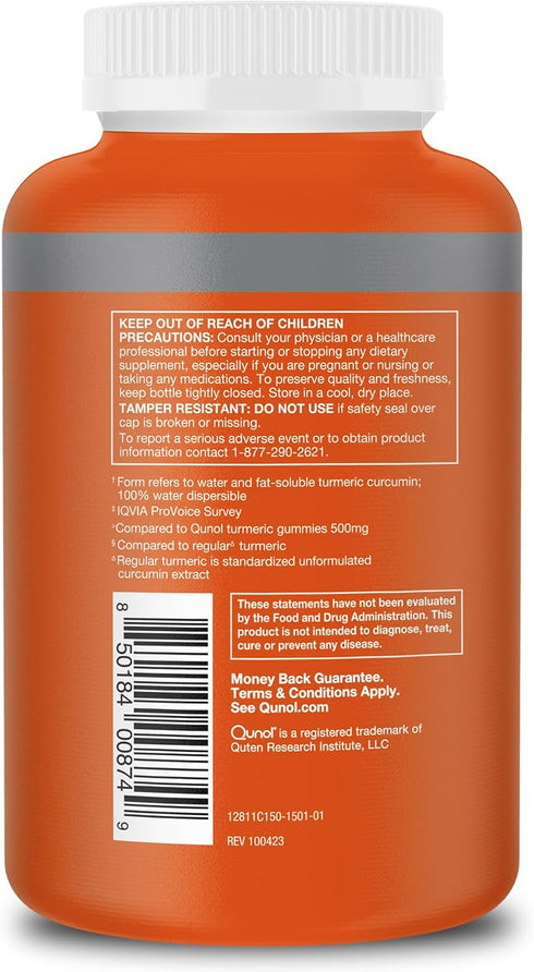 Qunol Turmeric Curcumin Supplement, 1000mg Turmeric with Ultra High Absorption, Joint Support, Extra Strength, 150
