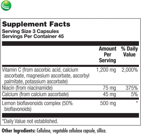 Nutra BioGenesis - BioPotent C - Vitamin C and Lemon Bioflavonoids for Immune Support - 135 Capsules