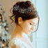WILLBOND 8 Pcs Bride Wedding Pearls Hair Pins - Bridal Leaf Flower Wedding Hair Accessories Rhinestone Bridesmaid U