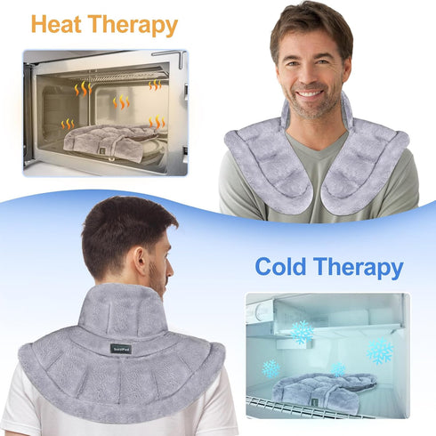 SuzziPad Microwavable Neck Heating Pad for Pain Relief, Shoulder Heating Pads for Chronic Muscle Tightness & Stress